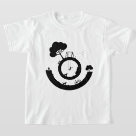 Camiseta Una ilustración en blanco y negro