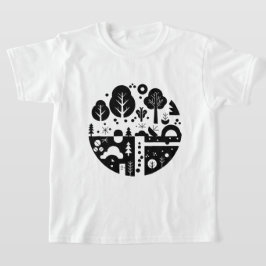 Camiseta Una ilustración en blanco y negro