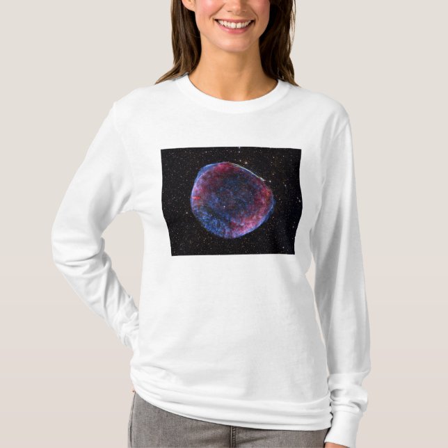 Camiseta Una imagen compuesta del Resto de supernova SN 100 (Anverso)