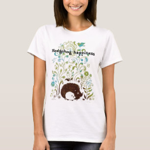 Camiseta una impresión fresca del erizo, felicidad del