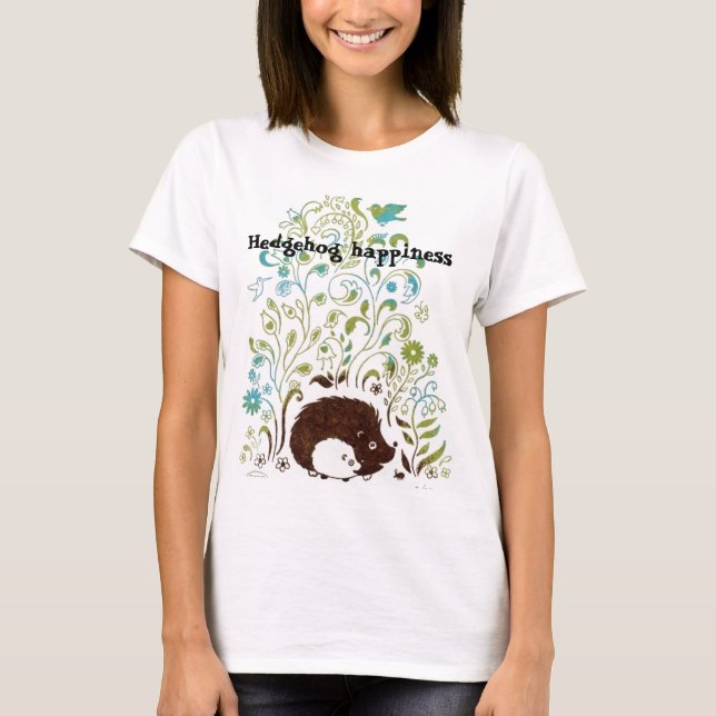 Camiseta una impresión fresca del erizo, felicidad del (Anverso)