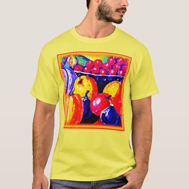Camiseta Una Impresionante Pintura De Aceite De Frutas. ¡Ha (Anverso)