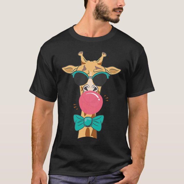 Camiseta Una jirafa bonita y elegante con chicle (Anverso)