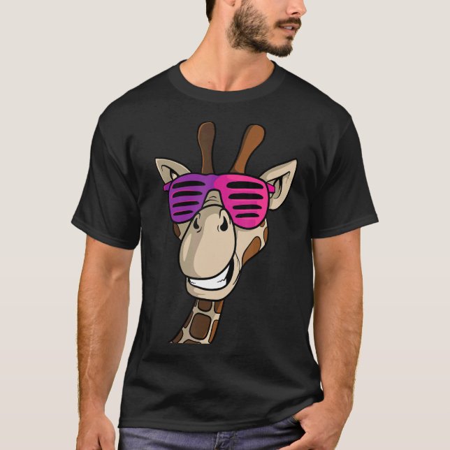 Camiseta Una jirafa de animal enfrenta a Safari zoológico d (Anverso)