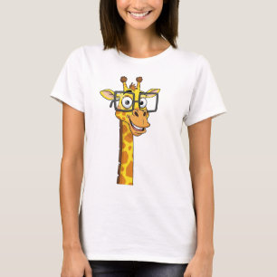 Camiseta Una jirafa sonriente con gafas cuadradas T-SIRT T-