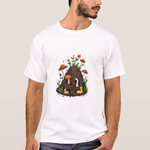 Camiseta Una lámina de compost rodeada de hongos, gusanos y