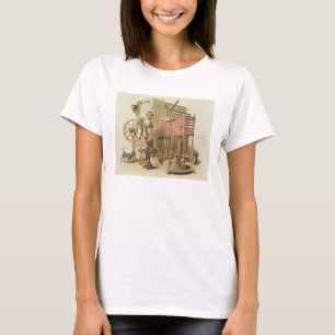 Camiseta Una lana Skeiner de la mujer, grabado por el