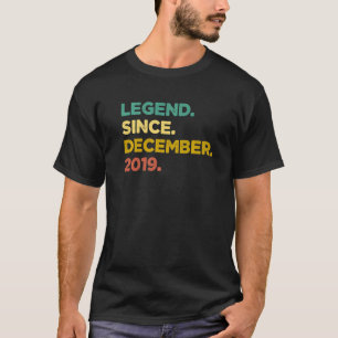 Camiseta Una leyenda de 3 años desde diciembre de 2019