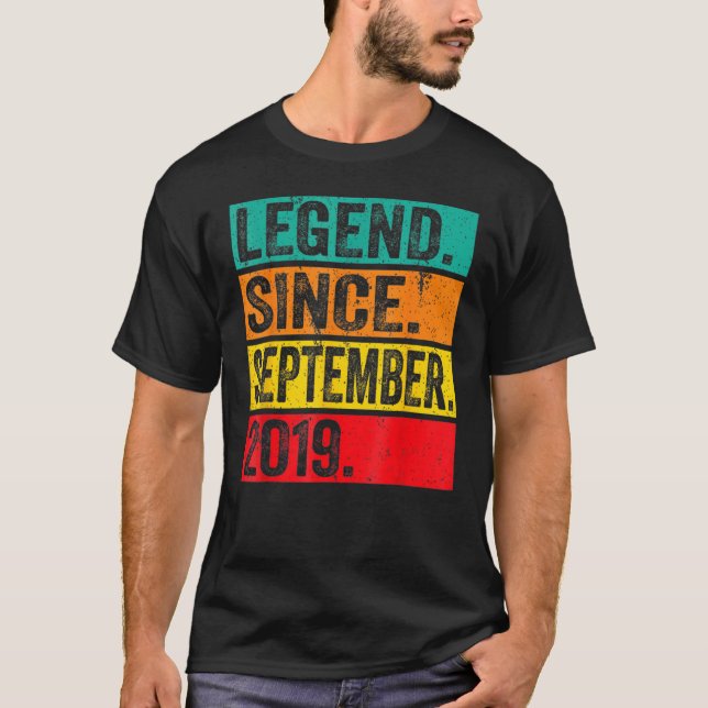 Camiseta Una leyenda de 3 años desde septiembre de 2019, te (Anverso)