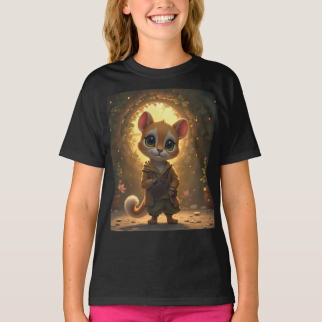 Camiseta Una linda ardilla de manga corta (Anverso)