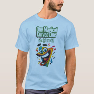 Camiseta "Una línea mágica curvada, recta a todos: sonrisa
