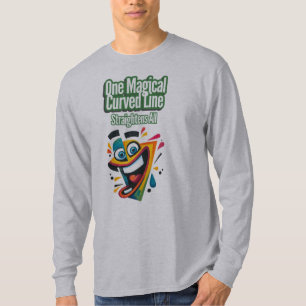 Camiseta "Una línea mágica curvada, recta a todos: sonrisa