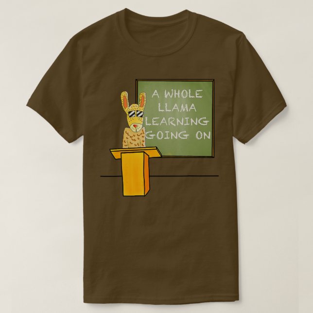 Camiseta Una Llama entera aprendiendo de vuelta al té escol (Diseño del anverso)