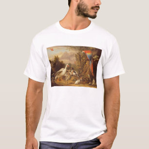 Camiseta Una macana, patos, loros y otras aves en tierra
