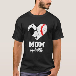 Camiseta Una Madre Graciosa De Ambas Ball Mom Heart Funny S