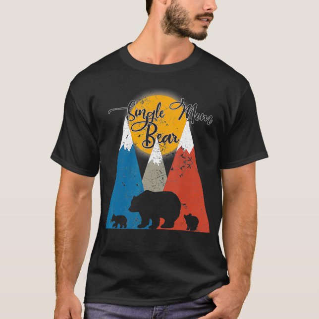 Camiseta Una Madre Soltera Con Dos Gemelos Y Dos Osos Peque (Anverso)