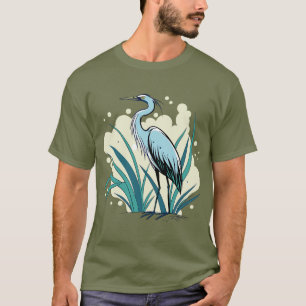 Camiseta Una majestuosa garza azul se mantiene erguida en u