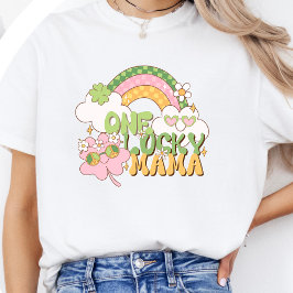Camiseta Una Mamá Afortunada Día Retro de San Patricio