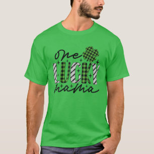 Camiseta Una mamá afortunada St Patricks Buffalo Plaid Gra