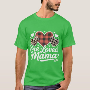Camiseta Una MAMÁ amada Plaid corazón lindo Familia San Val