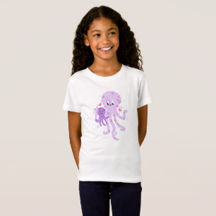Camiseta Una mamá de pulpo lindo dibujando arte