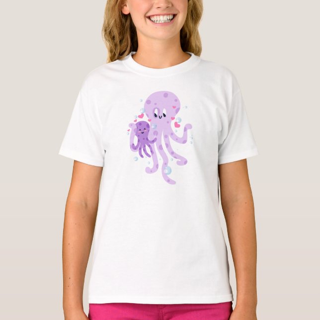 Camiseta Una mamá de pulpo lindo dibujando arte (Anverso)
