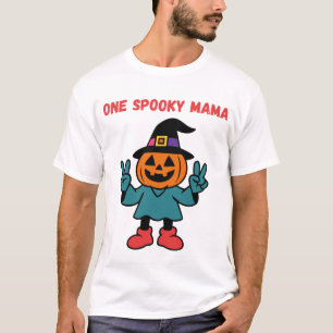 Camiseta Una Mamá Espeluznante Calabaza de Halloween Bruja