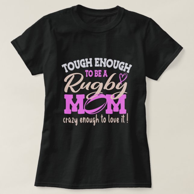 Camiseta Una mamá loca de rubí, mamá amante de Rugby regalo (Diseño del anverso)