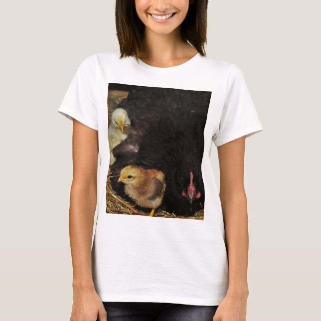 Camiseta Una mamá y sus polluelos (Anverso)