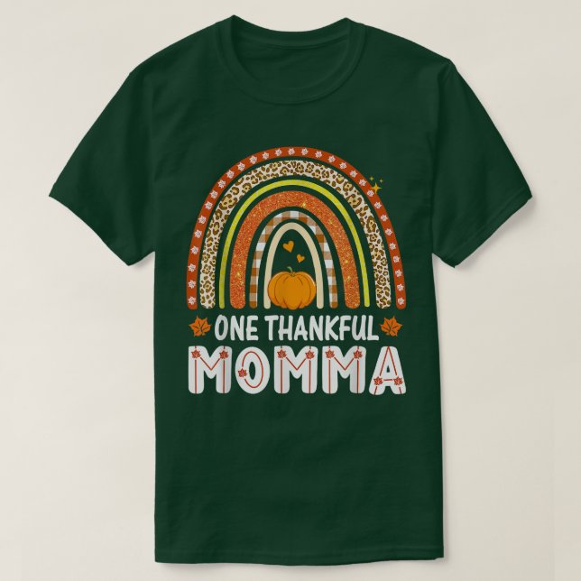 Camiseta Una mami agradecida leopardo arcoiris cae en otoño (Diseño del anverso)