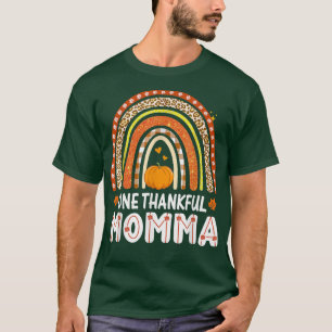 Camiseta Una mami agradecida leopardo arcoiris cae en otoño