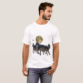 Camiseta Una manada de lobos con alas y correas brillantes