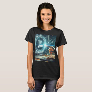 Camiseta una mano está usando un dedo para comprar un carro