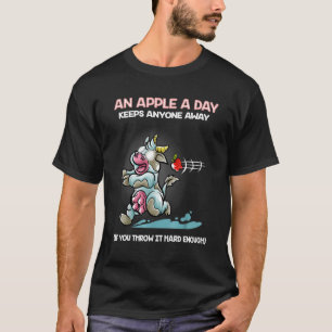 Camiseta Una manzana al día mantiene a cualquiera lejos vaq