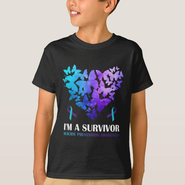 Camiseta Una mariposa para la prevención del suicidio de su (Anverso)