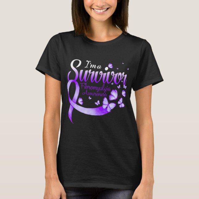 Camiseta Una mariposa sobreviviente de Fibromialgia (Anverso)