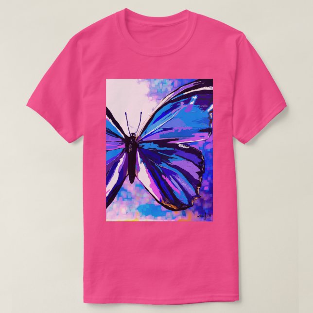 Camiseta Una mariposa tan azul (Diseño del anverso)