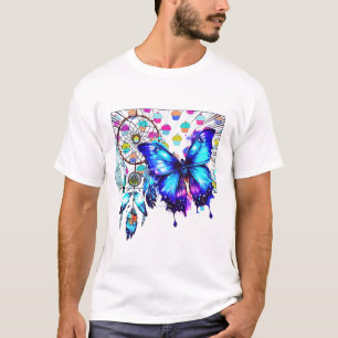 Camiseta Una Mariposa, Un Atrapador De Sueño Y Pasteles