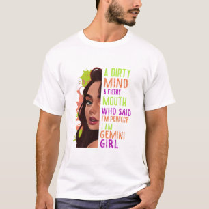 Camiseta Una Mente Sucia Una Boca Sucia Chica De Géminis T-