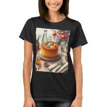 una mesa con pastel y un jarrón con huevos