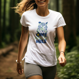 Camiseta Una Milla más de mujeres de tigres azules motivada