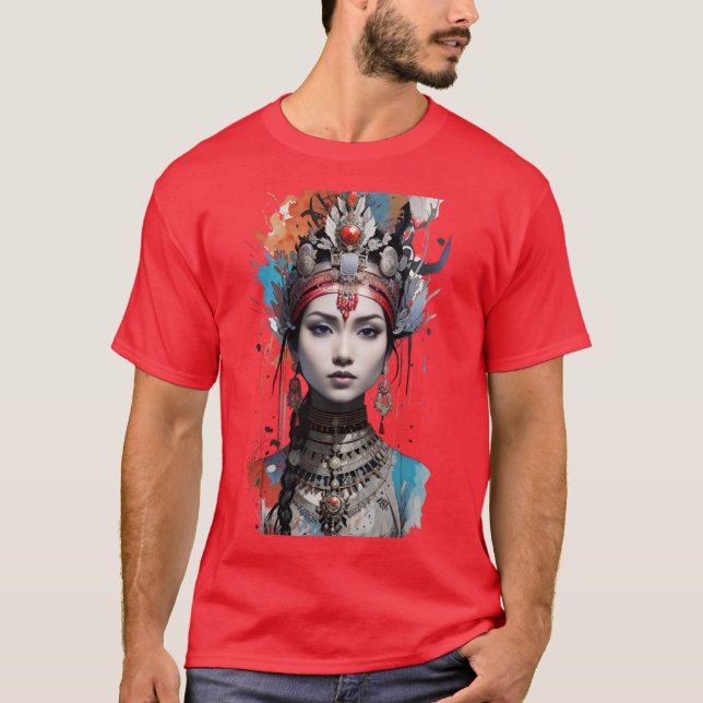 Camiseta Una mirada real a una bella y antigua reina india