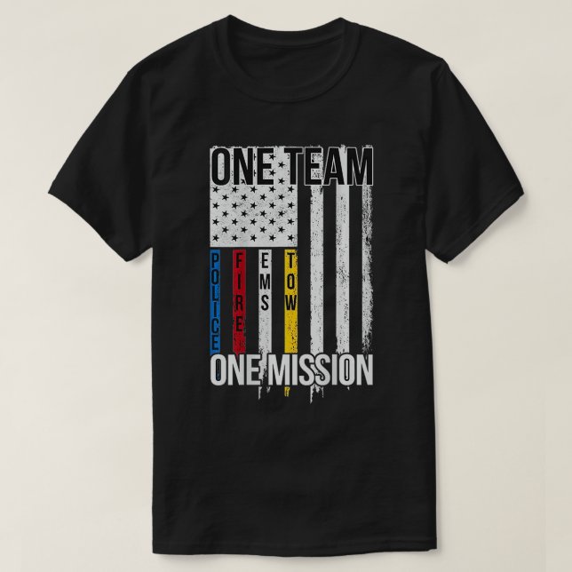 Camiseta Una misión de equipo uno (Diseño del anverso)