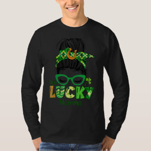Camiseta Una Momma afortunada y desordenada leopardo de las