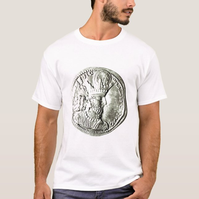 Camiseta Una moneda que representa el perfil de Shapur II, (Anverso)