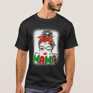 Camiseta Una Mujer En Un Melón Mama Messy Bun Watermelon Su