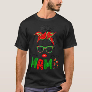 Camiseta Una Mujer En Un Melón Mama Messy Bun Watermelon Su