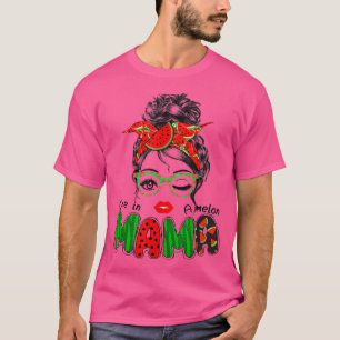 Camiseta Una Mujer En Un Melón Mama Messy Bun Watermelon Su