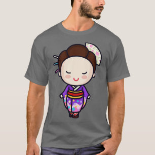 Camiseta Una mujer japonesa tradicional linda en Kimono