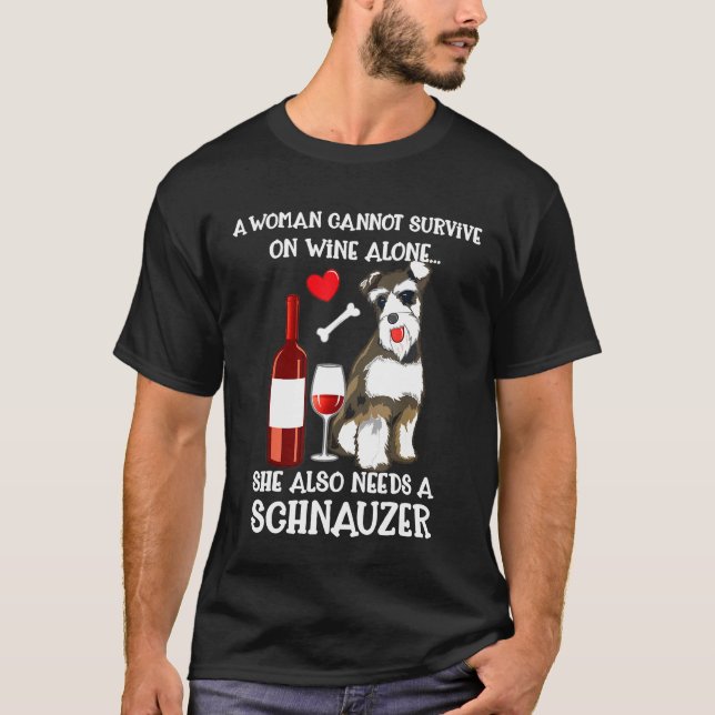 Camiseta Una mujer no puede sobrevivir sola al vino, necesi (Anverso)